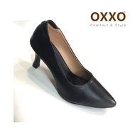 OXXO  รองเท้าคัทชู ผู้หญิง ทรงหัวแหลม สูง2.5นิ้ว ส้นเป็นแกนเหล็กด้านในแข็งแรงทนทาน ทำจากหนังพียู นิ่มใส่สบาย SM3316