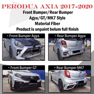 PERODUA AXIA 2017 AGYA/GT/MK7 STYLE FRONT BUMPER/REAR BUMPER-MATERIAL(FIBER GLASS) BODYKIT