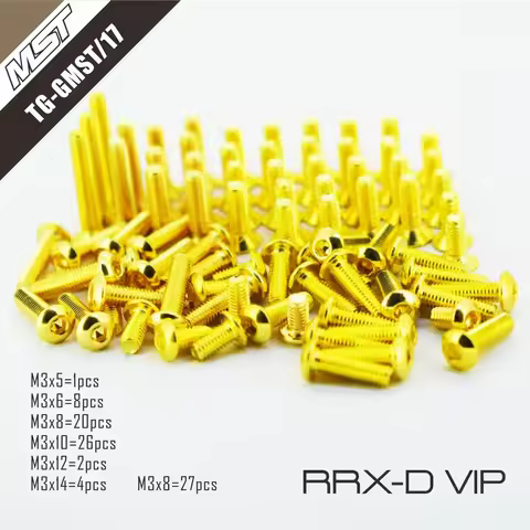 OMG M3 Golden Screw Kit Metal for RC Car 1/10 Drift Sakura D4 AWD/RWD Chassis D4 D5S MST RMX-2.0 RRX