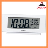 [Direct from Japan][Brand New]Seiko Clock, wall clock, silver metallic, body size: 7.7 x 17.4 x 3.8 cm, alarm clock, electric wave digital, temperature and humidity display, comfortable environment NAVI SQ794S