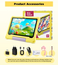 Android 15 Kids Tablet 10.1" HD 8GB RAM 64GB ROM 1TB Expand WiFi6 2MP+5MP Camera 5000mAh Educational