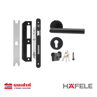 Hafele มือจับก้านโยก สีดำด้าน ห้องทั่วไป รุ่น 499.10.134 ห้องน้ำ รุ่น 499.10.135 ลูกบิดก้านโยก