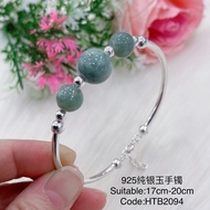 925 Sterling Silver*BVDF* Bracelet (Bangle Silver 925) 925 Silver Bracelet (Jade)