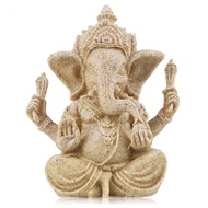 Large Indian Ganesha Figurine Buddha Sandstone Statue Fengshui Elephant Figurine God Natural Resin C