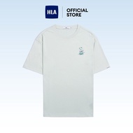 Hot Sale HLA cartoon bear print comfortable 200gsm casual loose round neck 100% Premium Cotton Short