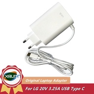 Genuine 20V 3.25A 65W USB TYPE-C ADT-65FSU-D03-EPK AC Adapter Power Supply For LG gram 15Z90Q 16Z90Q 17Z90Q 16Z95PD 14Z90P 17Z90P ADT-65DSU-D03-2 EAY65895911 Laptop Power Charger