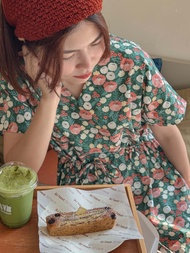 katji / พร้อมส่ง Mamiya Dress ชุดเดรสเอวรูด ทรงหลวม