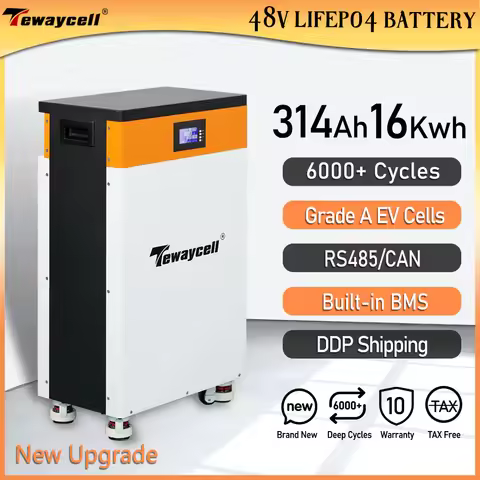 Battery Lifepo4 314Ah Tewaycell 51.2V 314Ah 16KWh Lifepo4 Battery 48V 15KWh Pack Powerwall Built-in