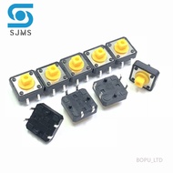 500/1000pcs B3F-4055 12x12x7.3 mm Tactile Switches Yellow Square Push Button Tact Switch 12*12*7.3 m