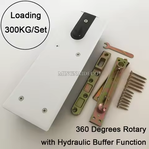 1Set Heavy Door Hinge 360° Rotary w Hydraulic Buffer Door Pivot Hinge Auto Homing Floor Spring Hinge