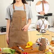 [SG] Kitchen Apron Waterproof Apron Waterproof Men Women Thick Canvas Apron Kitchen Cooking Work Apr