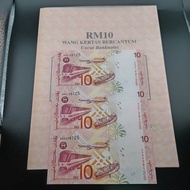 Collectibles for 3in1 Uncut with Folder 8125 UNC 100%New Malaysia Siri 8 RM10 Ahmad Don Duit Lama