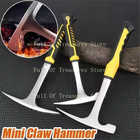 Mini Claw Hammer Professional Geological Hammer Multifunctional Tool Pointed Tip Rubber Handle Grip 