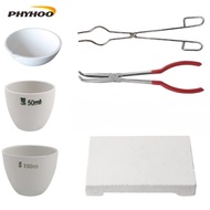 PHYHOO 6Pcs Gold Fusion Combination Set with Crucible and Crucible Clamp, Used for Melting Gold