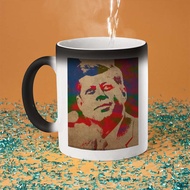 John F Kennedy JFK Craft Artwork Magic Mug Color Changing Glass