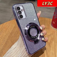 COD For Samsung Galaxy A15/A15 LTE/A15 5G Luxury Plating Gradient Glitter Magnetic Folding Ring Stan