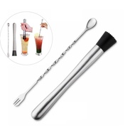 Bar mixing spoon, stainless steel mixing bar spoon