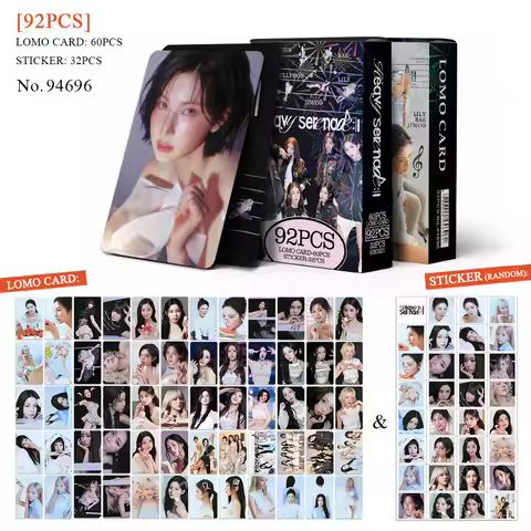 92Pcs/Set Idol NMIXX New Album Heavy Serenade Lomo Cards And Stickers Postcards LILY HAEWON SULLYOON