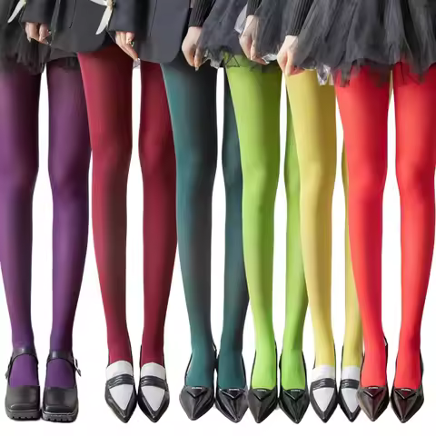 2025 New Spring Women's 80D Denier Velvet Opaque Tights Ladies Colorful Tights Stretch Pantyhose Dre