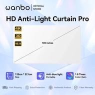 Wanbo Projector Screen / Wanbo Anti-Light Curtain / 4K Ultra HD / 1.8 Times Color Gain / 150° Visual