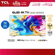 TCL 65" QLED 4K Google TV with 120Hz Game Accelerator, Dolby Vision Atmos, HDR 10+  [FREE TNG RM100] 65C645