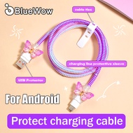 BlueWow 【Android】Cute Cartoon Charger Protector USB to Type-C Cable Protection Sleeve Android Charge