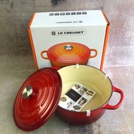 YQ36 French Cast Iron Stew Pot Enamel Pot24cmround Soup Pot Household Multi-Functional Soup Pot
