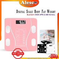 Alescomall Bluetooth Body Fat Scale Smart BMI Scale LED Bathroom Wireless Weight Scale Balance APP P