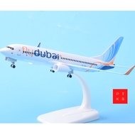 Boeing737-800 Model Airplane "Fly Dubai" High Quality Alloy 20CM With Moving Wheels