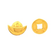 Top Cash Jewellery 916 Gold Ancient Coin &amp; Ingot Stud Earrings