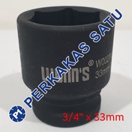 MATA 3/ 4" X 33MM WYNNS IMPACT SOCKET 33 MM BLACK WYNN'S