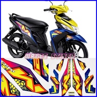 ☍ ▼ ✹ Striping Decal Polet Sticker yamaha Mio m3 125 mio125 2023 2024 Yellow Blue Fullset list of q