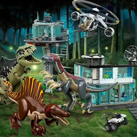 Compatible Sets Dinosaur Series Building Blocks 76949 Giganotosaurus And Therizinosaurus Attack Chil