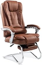 Office Chair High Back Executive Chairs,Leather Computer Seat with Footrest,Ergonomic Double Thick Cushion Gaming Recliner for Study Work (Color : Brown) (Brown) hopeful