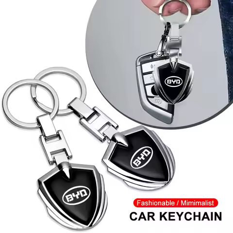 Fashion 3D Metal Car Logo Keychain Key Ring for BYD F3 F0 S6 S7 E5 E6 M6 G3 G5 Yuan Plus Auto Stylin