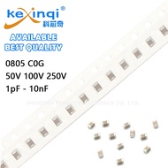 (20pcs) 0805 SMD 50V 100V 250V C0G Capacitor 1pF 2.2pF 3.3pF 4.7pF 6.8pF 10pF 22pF 47pF 68pF 100pF 2