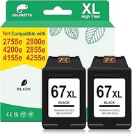 COLORETTO 67 XL 3YM57AN Remanufactured Printer Ink Cartridge Replacement for HP 67XL 67 XL to use wi