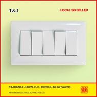 [SG LOCAL SELLER] T&J DAZZLE HB275-2-N 5-Gang 2-Way Wall Switch (White)
