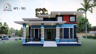 แบบบ้านโมเดิร์น 2 ห้องนอน 1ห้องน้ำ(AP1-561)