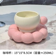 Bow Coffee Cup Flower Saucer High-value Light Luxury Mugniche Design Ceramic Cup Saucer Set Premium 