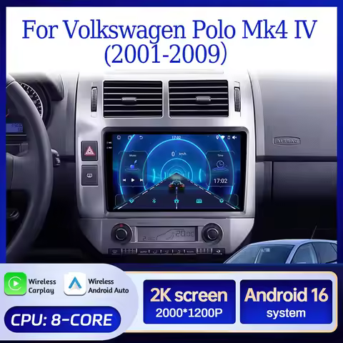 Android 16 Polo 9N3 CarPlay for Volkswagen VW Polo MK4 6Q 9N 9N3 2004 - 2009 VW Polo 9N Multimedia C