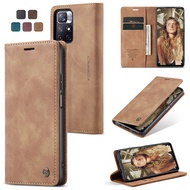 CaseMe Wallet Phone Case For Xiaomi Redmi Note 11 Pro / Redmi Note11 Pro 5G / Note 11 Pro Plus 5G (Global Version) / Note 11E Pro Magnetic 360 Retro Leather Credit Card Money Slot Back Cover