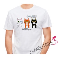 Personalised Custom Add Name Jambutree Cats Selamat Hari Raya Aidilfitri Eid Mubarak T-Shirt Kucing Tshirt Tee Baju Nama