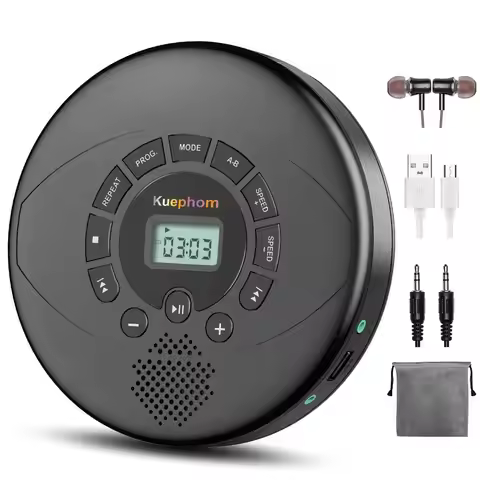 Player Portable,Discman Rechargeable,Walkman CD Player with Speaker, Headphones,CDR,MP3 USB playable