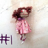 Rag creepy doll #1, primitive weird haunted halloween doll, handmade OOAK doll