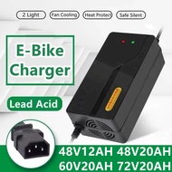 48V 12AH 48V 20AH 60V 20AH 72V 20AH with Fan Electric Bike charger Battery Charger Ebike E-Bike Charger Tricyce Bicycle For Lead Acid Battery Charger