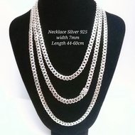 Original Silver 925 Necklace for Men Rantai Leher Lelaki