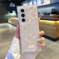 Z Fold6 Casing Pink Flowers Barbie Butterfly Conch Shell Hard Flip Case For Samsung Galaxy Z Fold 6 