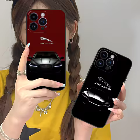 Luxury J-Jaguar-R Phone Case for iPhone 16 15 14 13 12 11 X XR XS 8 7 Pro Max Plus Mini Black Cellph