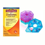Nature Made Diabetes Health Pack, Pack of 1, 60 packets each pack, bundle with Textila Pill Organize